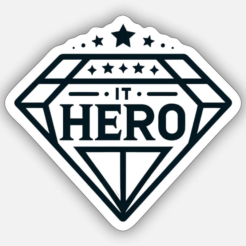 IT HERO - Sticker size S (10 x 10 cm) - white matte