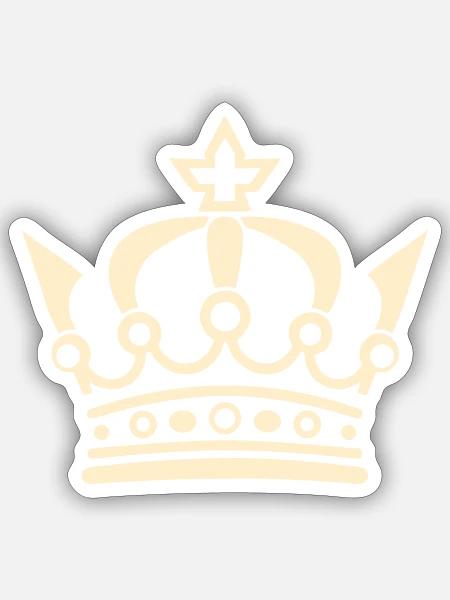 Majestätische Monarchenkrone - Sticker Größe S (10 x 10 cm) - Mattweiß