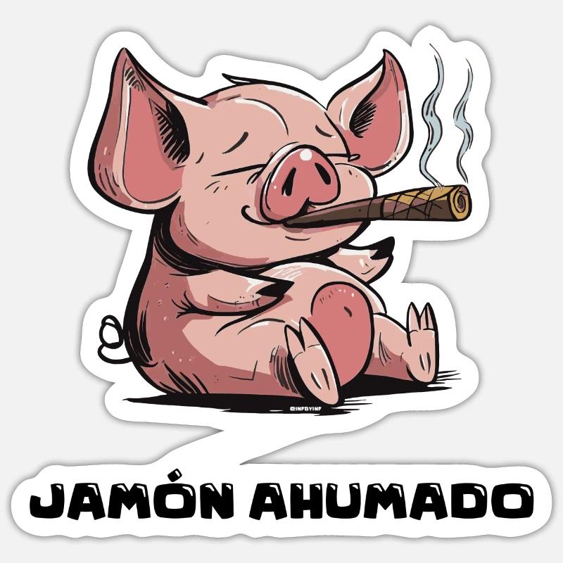 smoked ham copy Sticker size S (10 x 10 cm)