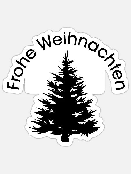 Frohe Weihnachten Symbol Tanne Wald xmas Grafik - Sticker Größe S (10 x 10 cm) - Mattweiß