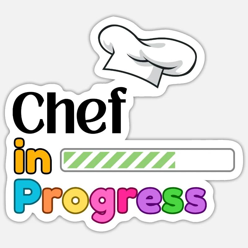 Chef In Progress Cooking Student Sticker size S (10 x 10 cm)