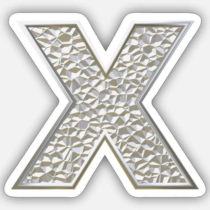 X, letter, initial, monogram, - Sticker size S (10 x 10 cm) - white matte