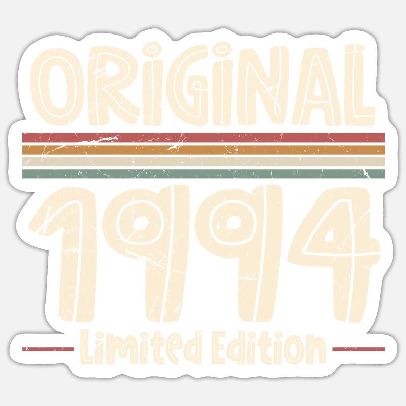 1994 Né 30e anniversaire - Sticker taille S (10 x 10 cm) - blanc mat