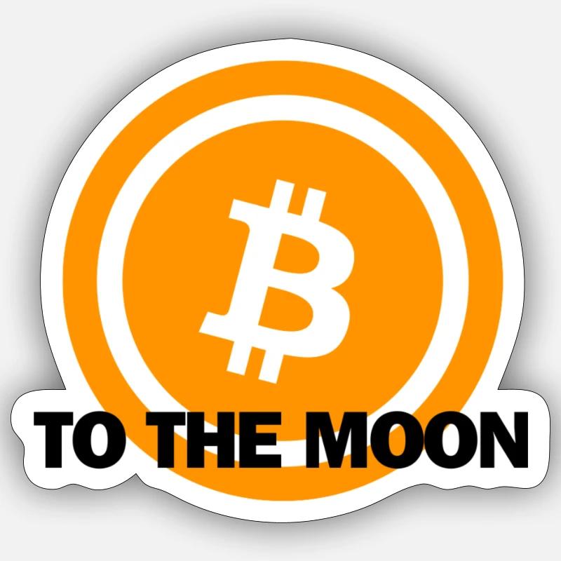 Bitcoin to the moon - Sticker size S (10 x 10 cm) - white matte