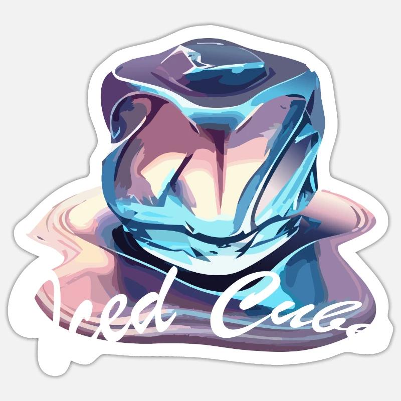 Chrom Schmelzender Eiswürfel Sticker Größe S (10 x 10 cm)