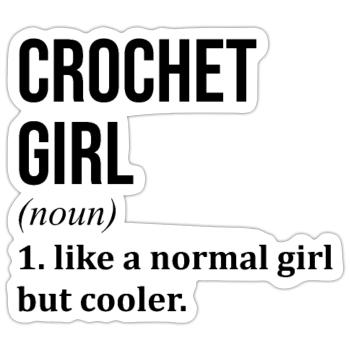 Crochet Girl Funny Saying - Sticker size S (10 x 10 cm) - white matte - Front