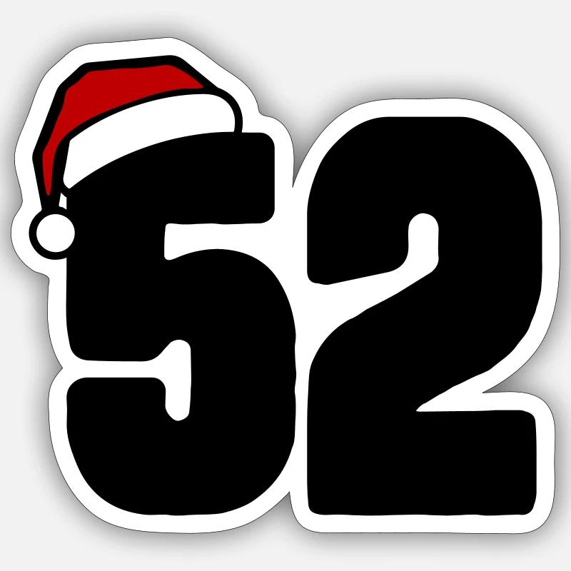 52 Numéro Noël - Sticker taille S (10 x 10 cm) - blanc mat
