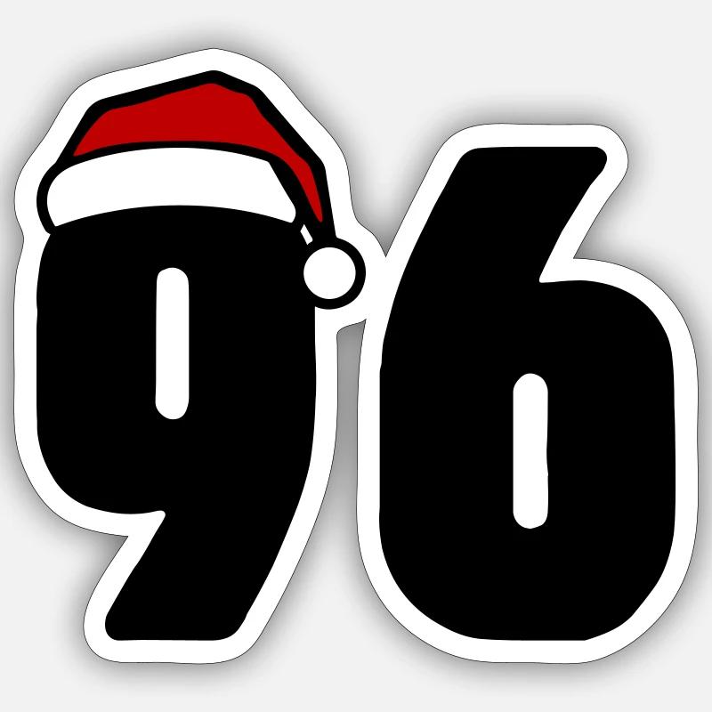96 Numéro Noël - Sticker taille S (10 x 10 cm) - blanc mat