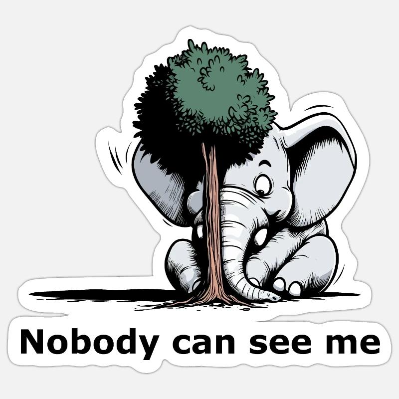 Hidden Elephant Sticker size S (10 x 10 cm)