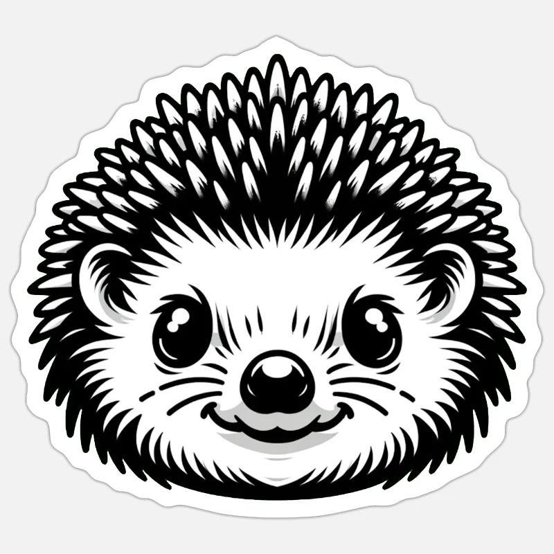 Igel - Sticker Größe S (10 x 10 cm) - Mattweiß