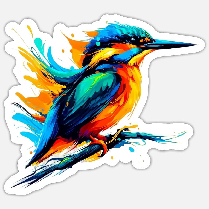 Eisvogel - Sticker Größe S (10 x 10 cm) - Mattweiß