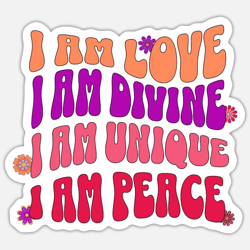 self love affirmations - Sticker size S (10 x 10 cm) - white matte
