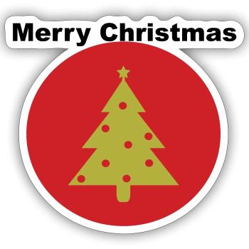 Merry Christmas Design - Sticker size S (10 x 10 cm) - white matte - Front