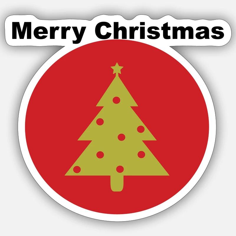 Merry Christmas Design - Sticker Größe S (10 x 10 cm) - Mattweiß