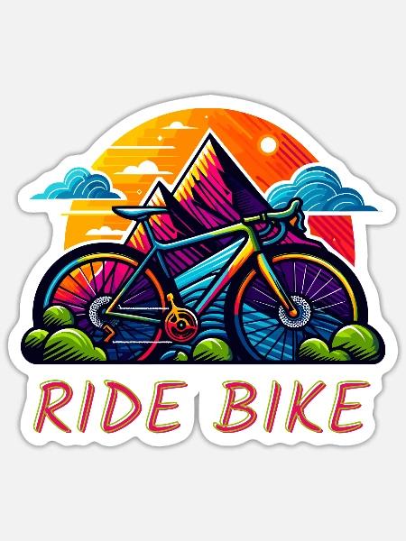 Grafik für Radsport- und Rennrad- sowie Gravelbike - Sticker Größe S (10 x 10 cm) - Mattweiß