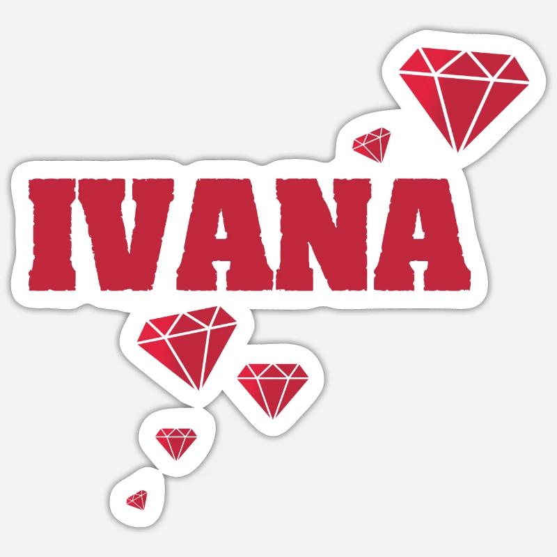 Ivana - Sticker Größe S (10 x 10 cm) - Mattweiß