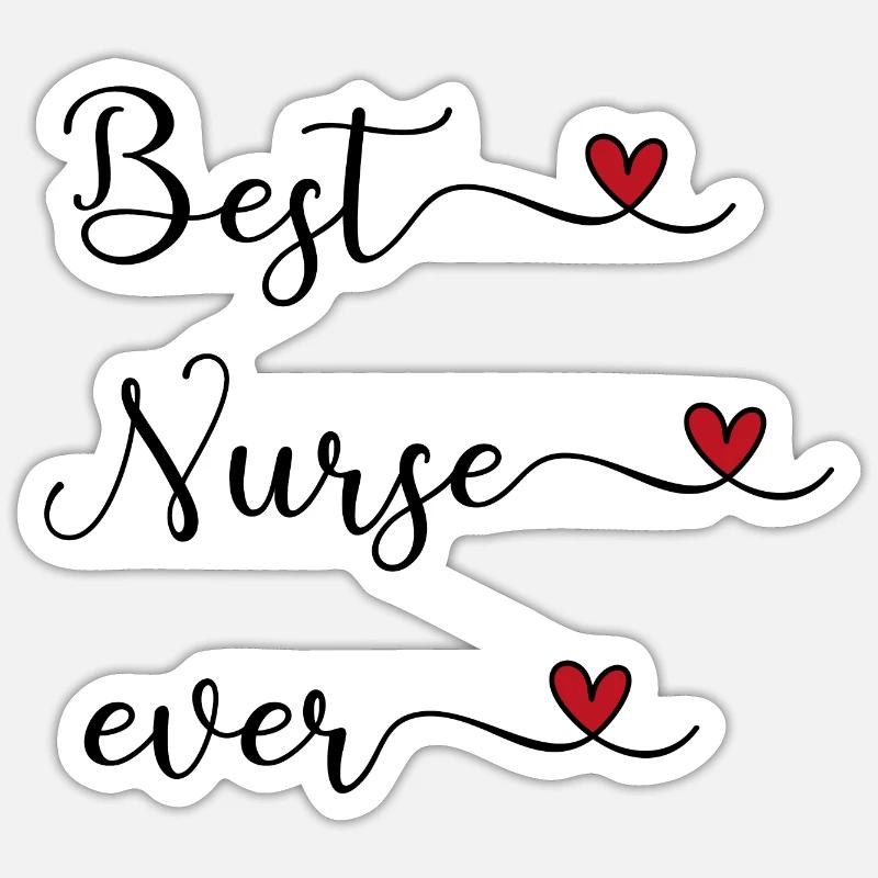 Infirmier - Sticker taille S (10 x 10 cm) - blanc mat