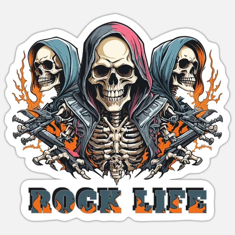 Vie de roche - Sticker taille S (10 x 10 cm) - blanc mat