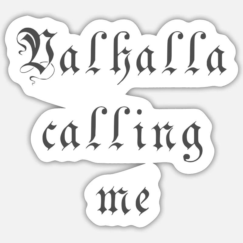 Valhalla m’appelle - Sticker taille S (10 x 10 cm) - blanc mat