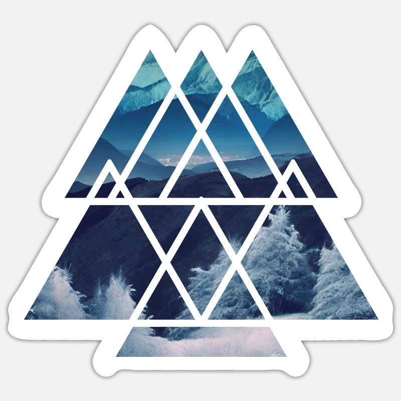 Azure Mountain Geometry - Sticker size S (10 x 10 cm) - white matte