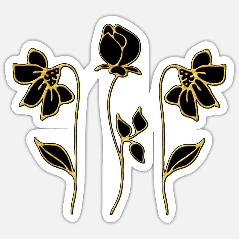Blumen - Sticker Größe S (10 x 10 cm) - Mattweiß