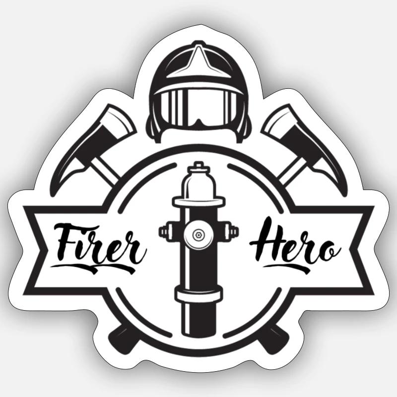 Fire Hero Sticker Größe S (10 x 10 cm)