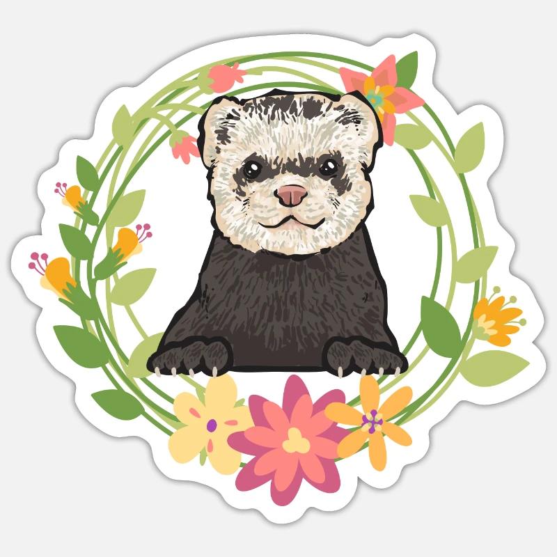 Frettchen Besitzer Frettchen - Sticker Größe S (10 x 10 cm) - Mattweiß