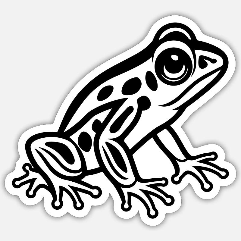 Animal grenouille - Sticker taille S (10 x 10 cm) - blanc mat