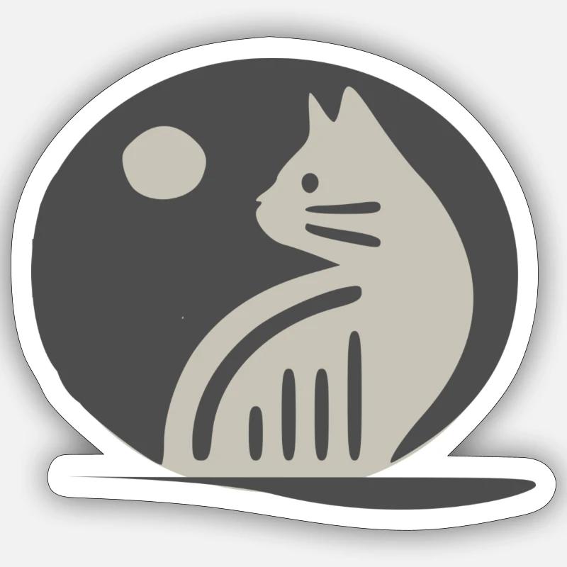 Cat silhouette - Sticker size S (10 x 10 cm) - white matte