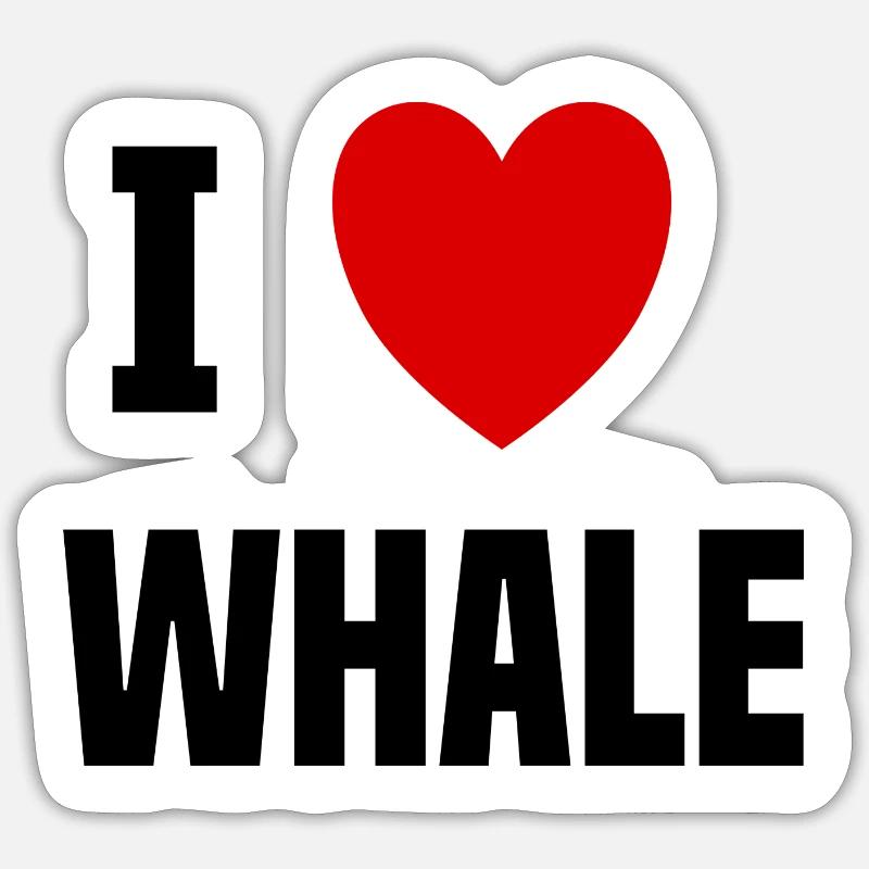 Ich liebe Wal - Sticker Größe S (10 x 10 cm) - Mattweiß