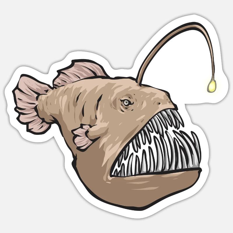 Frogfish Deep Sea Angler Angler Fish Sticker size S (10 x 10 cm)
