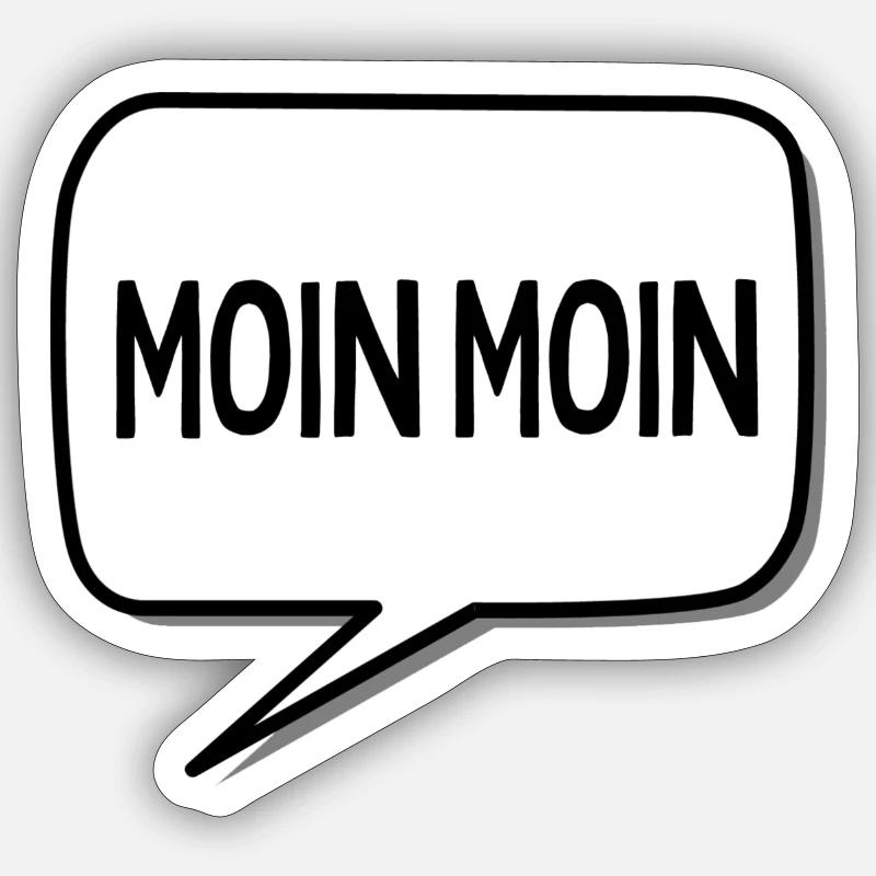 Moin Moin - Sticker Größe S (10 x 10 cm) - Mattweiß