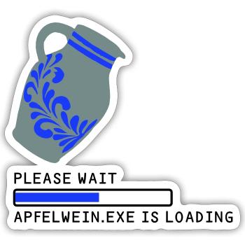 S’IL VOUS PLAÎT ATTENDRE Le cidre est en cours de chargement... - Sticker taille S (10 x 10 cm) - blanc mat - Devant