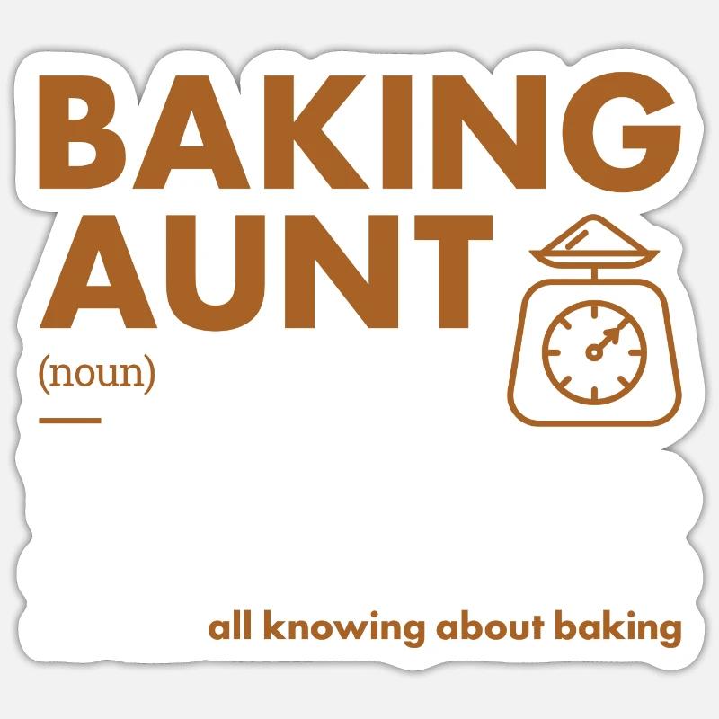 Baker Aunt Definition Baking - Sticker Größe S (10 x 10 cm) - Mattweiß