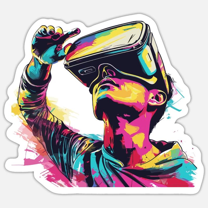 Virtual Reality - Tauchen Sie Ein In Eine Sticker Größe S (10 x 10 cm)