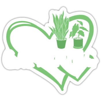 Gardener Heart Gardening - Sticker Größe S (10 x 10 cm) - Mattweiß - Vorne