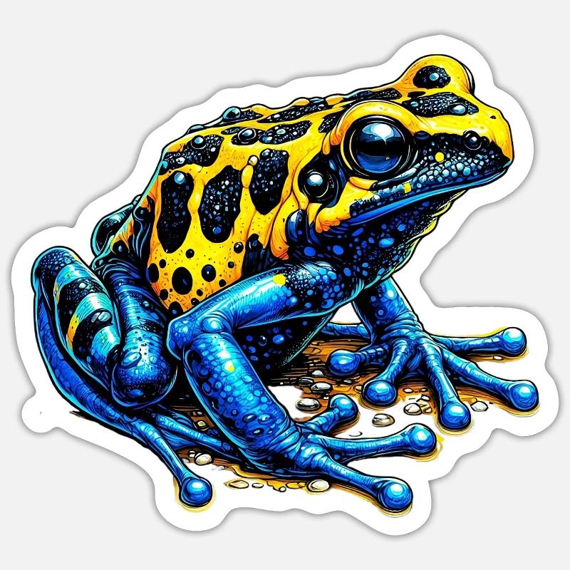 Frosch - Sticker Größe S (10 x 10 cm) - Mattweiß