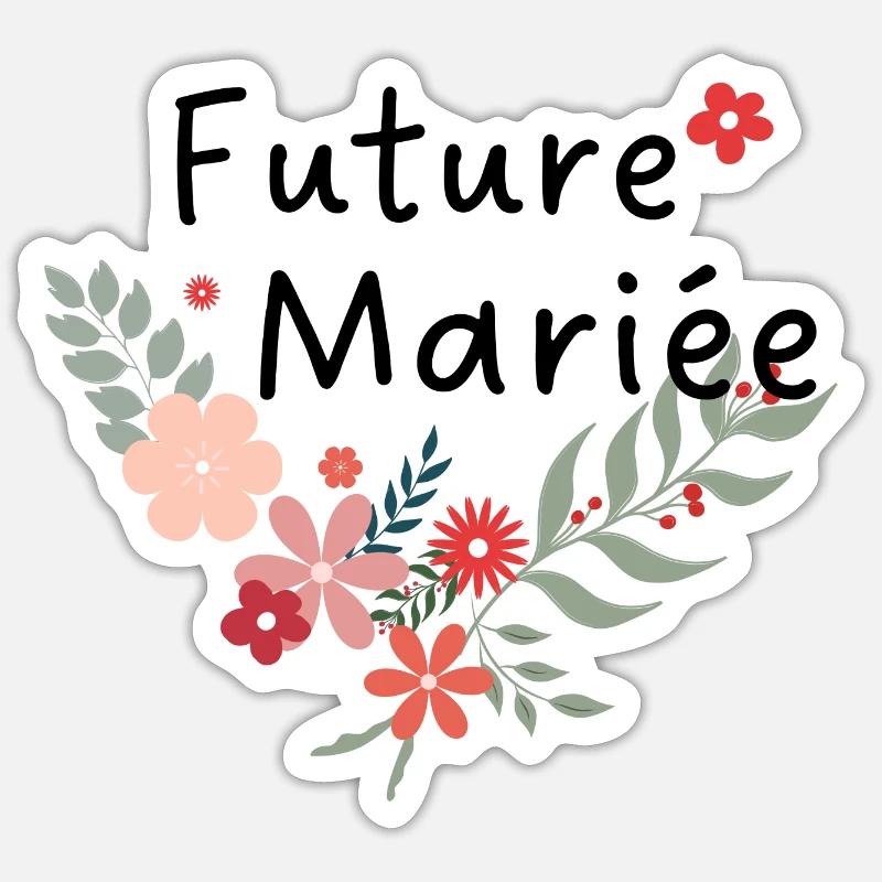 future mariée florale -la mariée fleurs Sticker taille S (10 x 10 cm)
