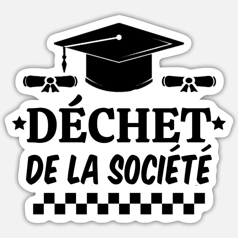 déchet de la société - Sticker taille S (10 x 10 cm) - blanc mat
