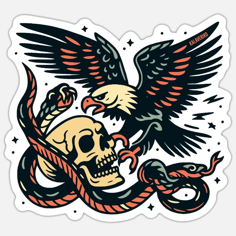 Adler mit Schlange Sticker Größe S (10 x 10 cm)