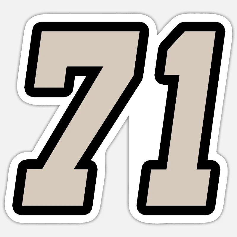 Nummer einundsiebzig 71 - Sticker Größe S (10 x 10 cm) - Mattweiß
