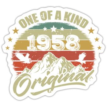 1958 Anniversaire vintage 1958 rétro né en 1958 - Sticker taille S (10 x 10 cm) - blanc mat - Devant