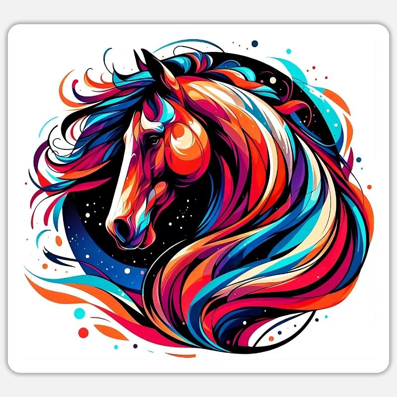 Cavallo - Sticker formato S (10 x 10 cm) - bianco opaco