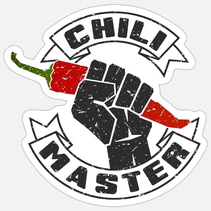 Chili Master - Sticker Größe S (10 x 10 cm) - Mattweiß