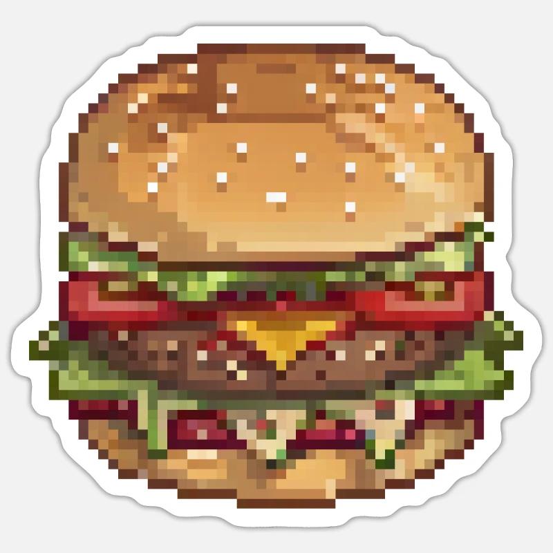 Byte-Size Burger - Sticker size S (10 x 10 cm) - white matte