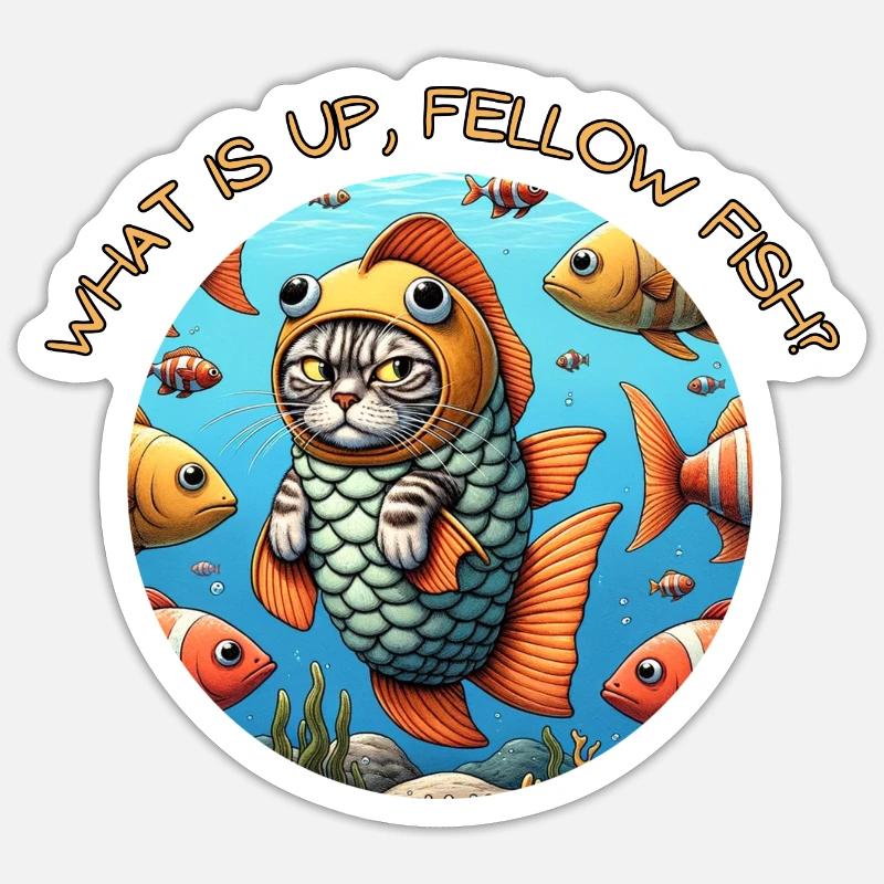 Fellow Fish Sticker size S (10 x 10 cm)