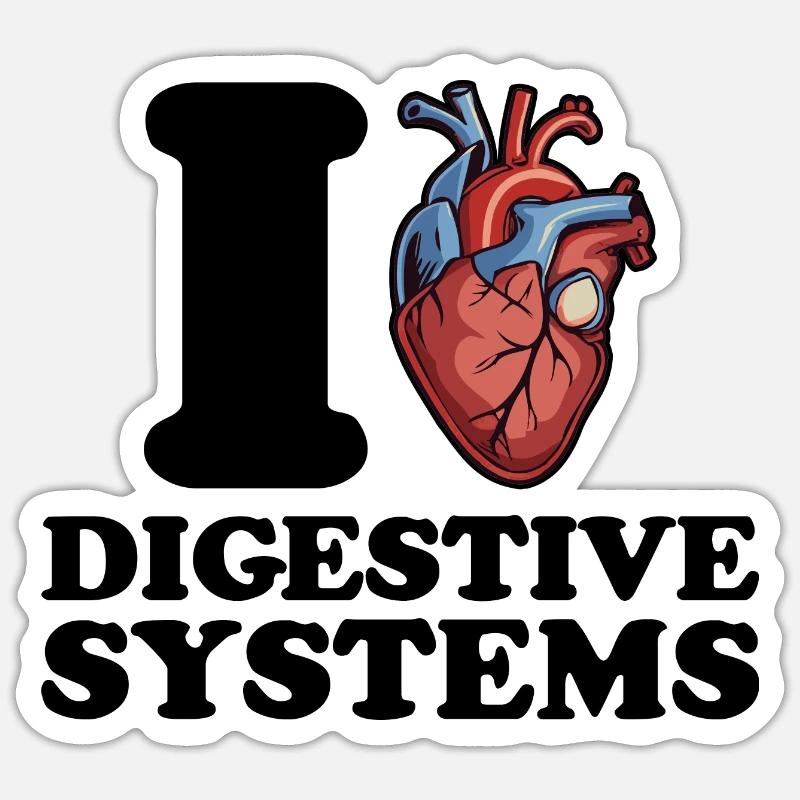 I love digestive systems - Sticker size S (10 x 10 cm) - white matte