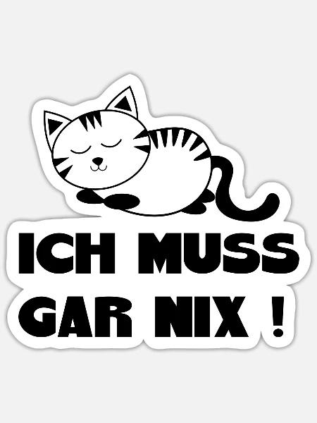 schlafende Katze Katze weiß Katzen Geschenk - Sticker Größe S (10 x 10 cm) - Mattweiß