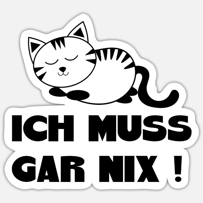 schlafende Katze Katze weiß Katzen Geschenk - Sticker Größe S (10 x 10 cm) - Mattweiß