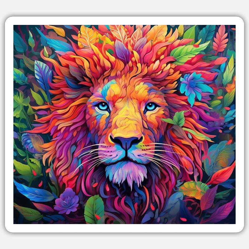 Löwe - Sticker Größe S (10 x 10 cm) - Mattweiß